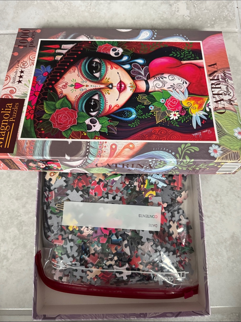 Magnolia Puzzles "Catrina" 1000-Piece Colorful Day of the Dead Artwork - Picture 3 of 3